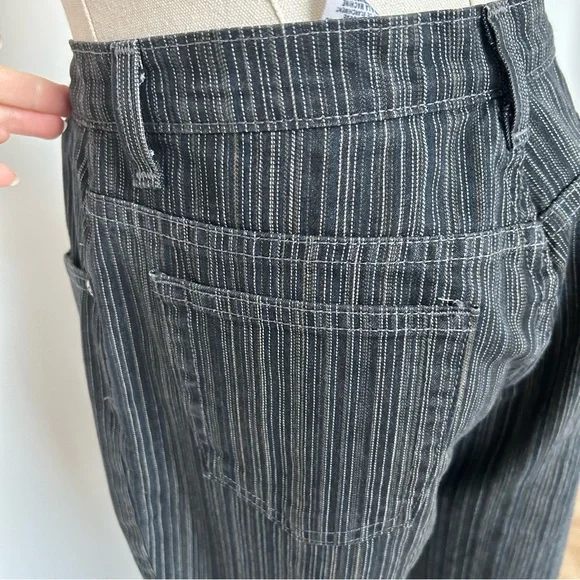 High Waisted Pin Stripe Flare Jeans - Picture 5 of 7